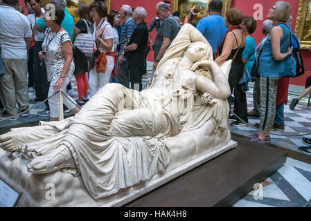 Monde célèbre sculpture Medici Ariane endormie, Galerie des Offices de Florence, capitale de la région Toscane, Italie Banque D'Images