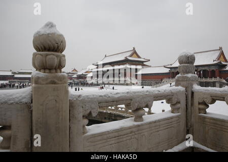 Gargouille en marbre blanc dans la Cité Interdite, Beijing, Chine Banque D'Images