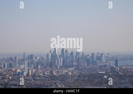 Vue aérienne de la skyline de Manhattan skyline de New York, USA Banque D'Images