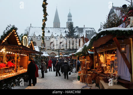 Marché de Noël à Goslar, Basse-Saxe, Allemagne. Banque D'Images