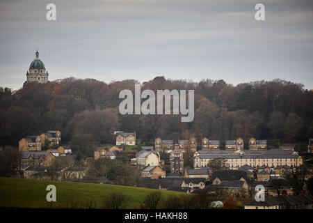 Lancaster Lancashire Williamson Park Tower Town Center valley housing stock nouvelles constructions modernes l terrasse maisons traditionnelles en pierre cityscape l Banque D'Images