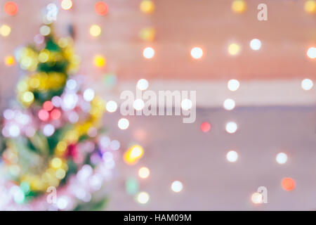 Greething le meilleur de noël vacances d'hiver. La planche en bois avec sparkle blur bokeh pour thème de Noël adapté aux contexte Banque D'Images