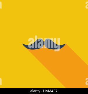 L'icône de moustache. Télévision avec l'icône des vecteur long shadow pour applications web et mobiles. Il peut être utilisé comme logo -, le pictogramme, icône, infographie eleme Illustration de Vecteur