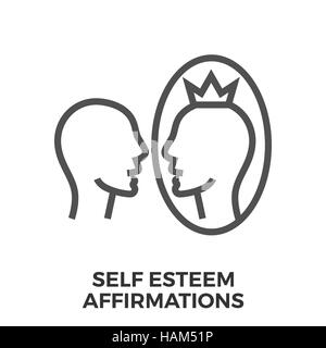 L'affirmation de soi fine ligne Icône vecteur isolé sur le fond blanc. Illustration de Vecteur