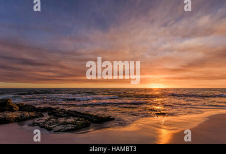 Sunset Beach pacifique Perth WA Banque D'Images