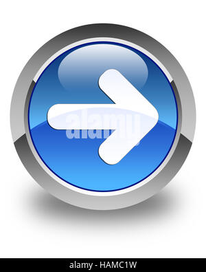 L'icône flèche suivante isolé sur le bouton rond bleu brillant abstract illustration Banque D'Images