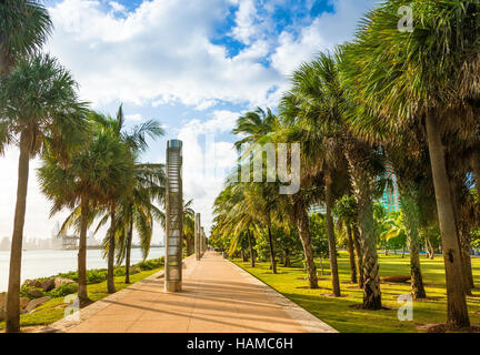 Promenade at South Pointe Park dans la région de South Beach, Miami Beach, Floride, USA. Banque D'Images