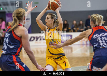 Gdynia, Pologne. 19Th Mar, 2016. Tamara Yagodkina # 7 de l'Astana Tigers en action lors d'une ligue de basket-ball des femmes d'Europe orientale (EEWBL) Groupe B match entre les tigres d'Astana (Kazakhstan) et panier Gdynia (Pologne) équipes. Credit : Michal Fludra/Alamy Live News Banque D'Images