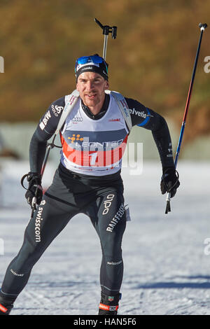 Lenzerheide (Suisse). 3e décembre 2016. Martin Jäger de SC Gardes-Frontière Alpencup de Biathlon 2016. Crédit : Rolf Simeon/bildgebend.ch/Alamy Live News Banque D'Images