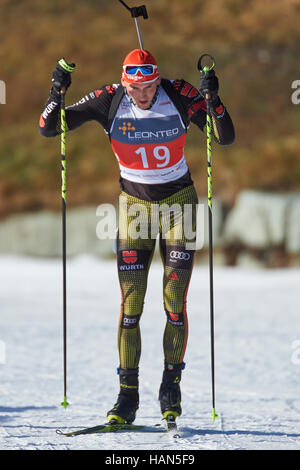 Lenzerheide (Suisse). 3e décembre 2016. Steffen Bartscher WSV de Biathlon Oberhof Alpencup 2016. Crédit : Rolf Simeon/bildgebend.ch/Alamy Live News Banque D'Images