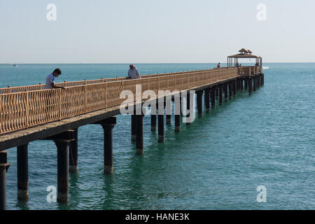 Passerelle en bois au Koweït Banque D'Images