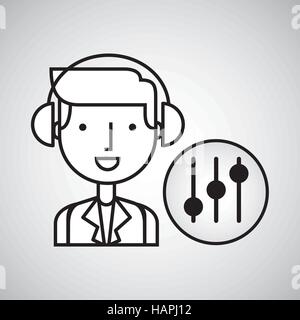 L'homme dessin à la main la musique d'illustration vectorielle, de l'égaliseur 10 eps Illustration de Vecteur