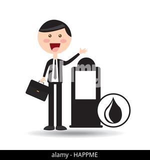 L'huile de la pompe de la station d'affaires concept vector illustration eps 10 Illustration de Vecteur