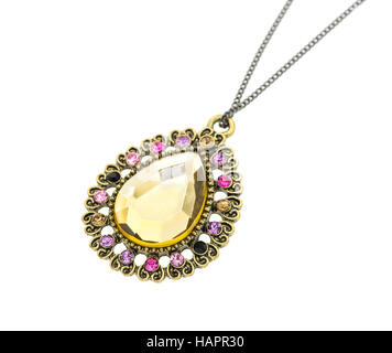 Pendentif diamant isolated on white Banque D'Images