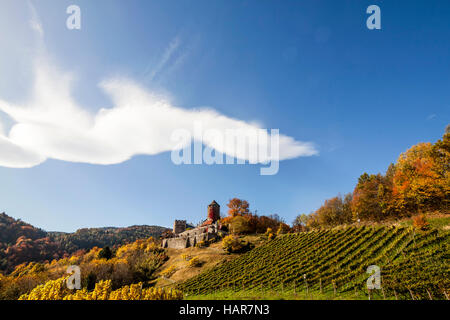 Château Deutschlandsberg sur l'ouest de la Styrie en Autriche route de vigne Banque D'Images