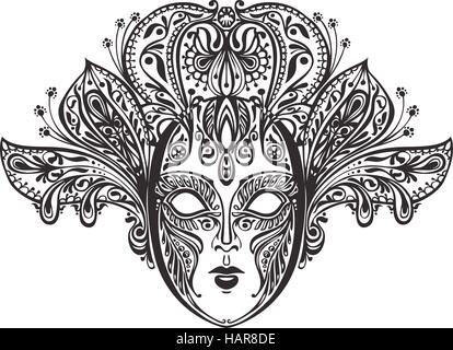 Résumé beau masque de dentelle. Vector illustration Illustration de Vecteur