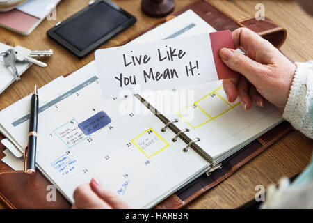 Live Like You Mean It Concept Motivation Banque D'Images