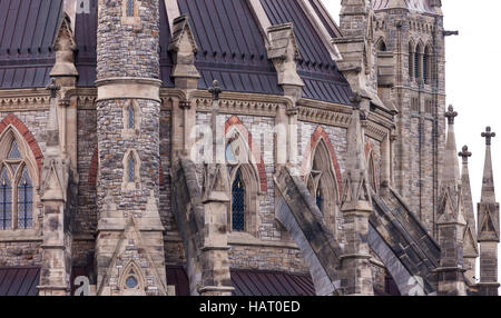 La Bibliothèque du Parlement situé à l'arrière de l'Édifice du Centre du Parlement bâtiments situés à Ottawa, Ontario, Canada. Les travaux ont commencé sur le Banque D'Images