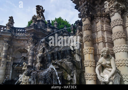 Dresde : Baignoire nymphe dans le Zwinger, , Sachsen, Saxe, Allemagne Banque D'Images