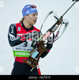 Le Biathlon : Magdalena Neuner, (Allemagne) Banque D'Images