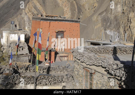 Gompa monastère Thupten Samphel,Ling à Kagbeni Banque D'Images