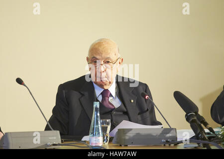 Le président Napolitano interventions à Berlin Banque D'Images