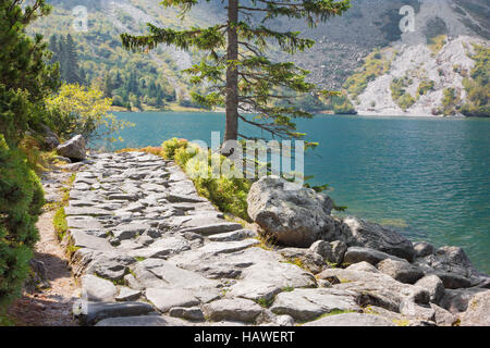 Hautes Tatras - Touristique tour de lac Morskie Oko Banque D'Images