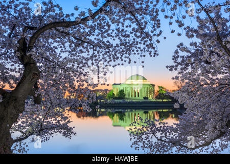 Washington, DC du Jefferson Memorial au printemps. Banque D'Images