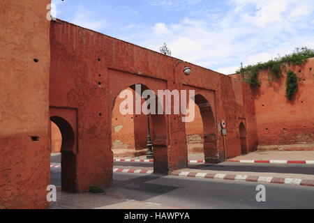 Les murs de la vieille ville de Marrakech Banque D'Images