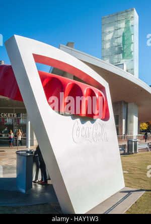 Le monde de Coca-Cola au centre-ville d'Atlanta, en Géorgie, au Centennial Olympic Park. Banque D'Images