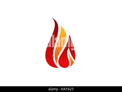 Le Feu, flamme, logo, symbole du feu chaud vecteur conception icône, symbole moderne abstrait flammes rouges concept logo Illustration de Vecteur