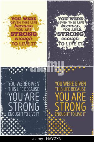 Ensemble d'Affiches typographiques Vintage. Motivational Quotes Illustration de Vecteur