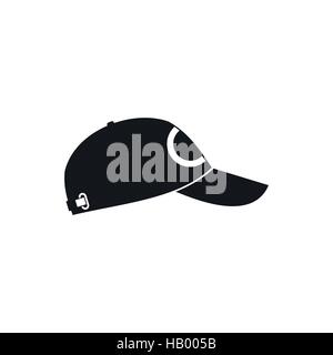 Casquette de baseball icône simple noir Illustration de Vecteur