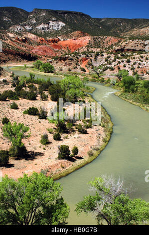 Le printemps le long du Rio Chama près de Abiquiu, New Mexico, USA Banque D'Images