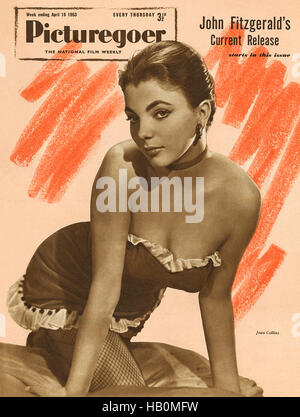 Capot avant de Picturegoer magazine pour le 18 avril 1953 avec Joan Collins Banque D'Images