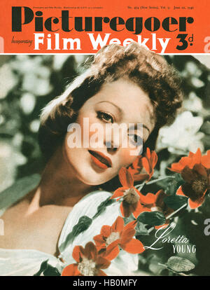 Capot avant de Picturegoer intégrant Film hebdomadaire pendant 22 juin 1940, Featuring Loretta Young Banque D'Images