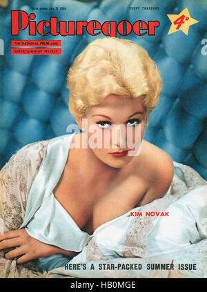 Capot avant de Picturegoer magazine pour le 21 juillet 1956 avec l'actrice Kim Novak Banque D'Images