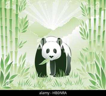 Rencontrez le Panda Bambou Illustration de Vecteur