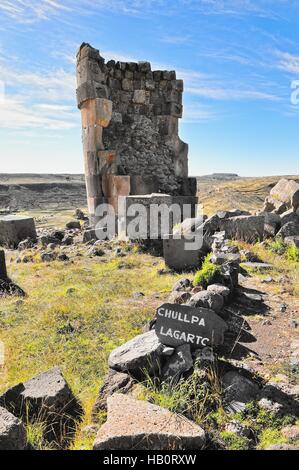 LAGRTC Chullpa Sillustani Pérou Banque D'Images