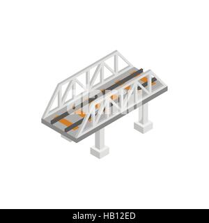 Pont ferroviaire sur l'icône 3D isométrique Illustration de Vecteur