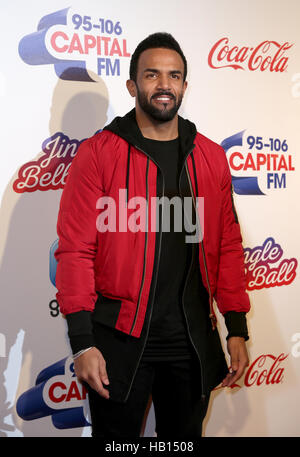 Craig David au cours de la Jingle Bell Ball avec Coca-Cola au London's O2 arena. ASSOCIATION DE PRESSE Photo. Photo date : Samedi 3 décembre 2016. Crédit photo doit se lire : Daniel Leal-Olivas/PA Wire Banque D'Images