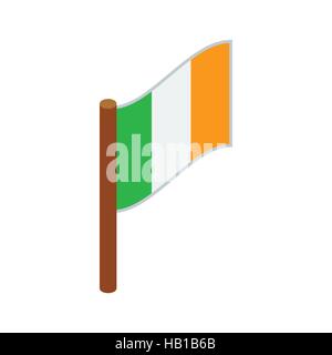 Drapeau de l'Irlande l'icône 3D isométrique Illustration de Vecteur