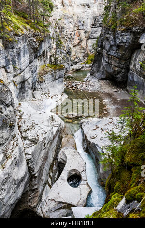 Maligne Canyon est une caractéristique naturelle situé dans le parc national Jasper Banque D'Images