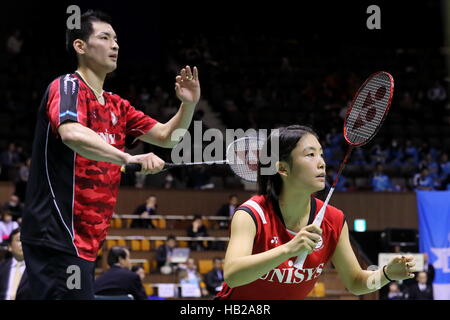 Nd Gymnase de Yoyogi, Tokyo, Japon. 19Th Mar, 2016. Ryota Taohata & Naru Shinoya, Badminton : La 70e Japon Badminton Double mixte 2016 à demi-finale 2ème Gymnase Yoyogi, Tokyo, Japon. © AFLO SPORT/Alamy Live News Banque D'Images