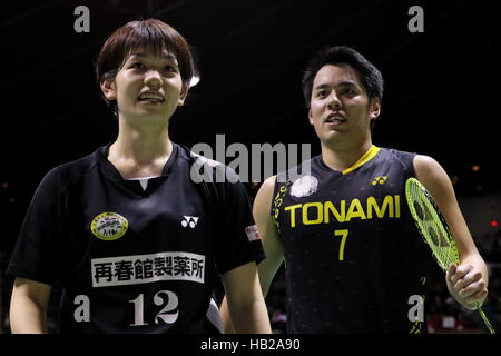 Nd Gymnase de Yoyogi, Tokyo, Japon. 19Th Mar, 2016. Kouhei Gondou & Sayaka Hirota, Badminton : La 70e Japon Badminton Double mixte 2016 à demi-finale 2ème Gymnase Yoyogi, Tokyo, Japon. © AFLO SPORT/Alamy Live News Banque D'Images