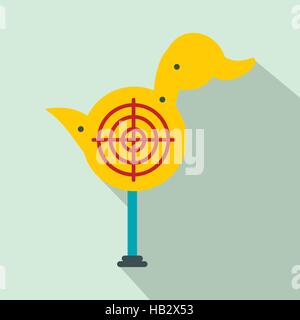 Canard jaune sur l'icône cible télévision Illustration de Vecteur