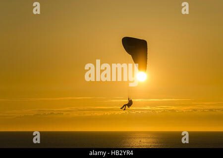 Parapending sur la plage de Zoutelande Banque D'Images