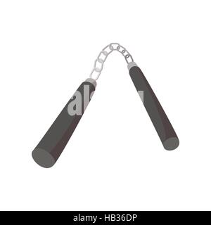 Arme ninja Nunchaku icône dessin animé Illustration de Vecteur