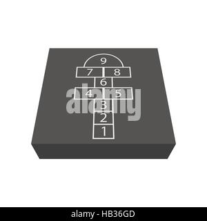 Jeu de marelle icône dessin animé Illustration de Vecteur
