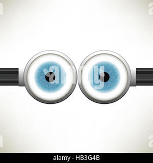 Vector Goggle avec deux yeux bleus Banque D'Images